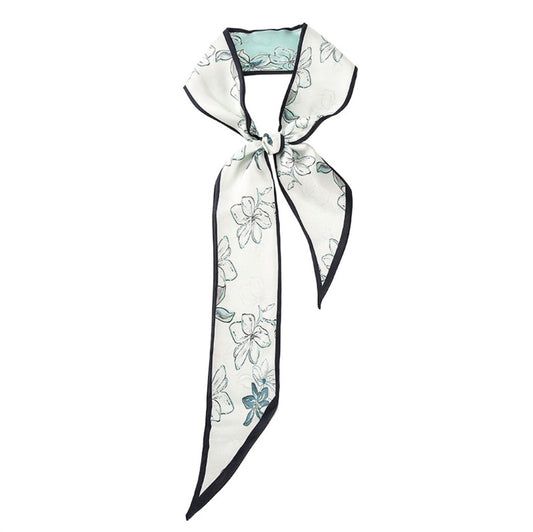 Timeless Blossom 100% Mulberry Silk Twilly