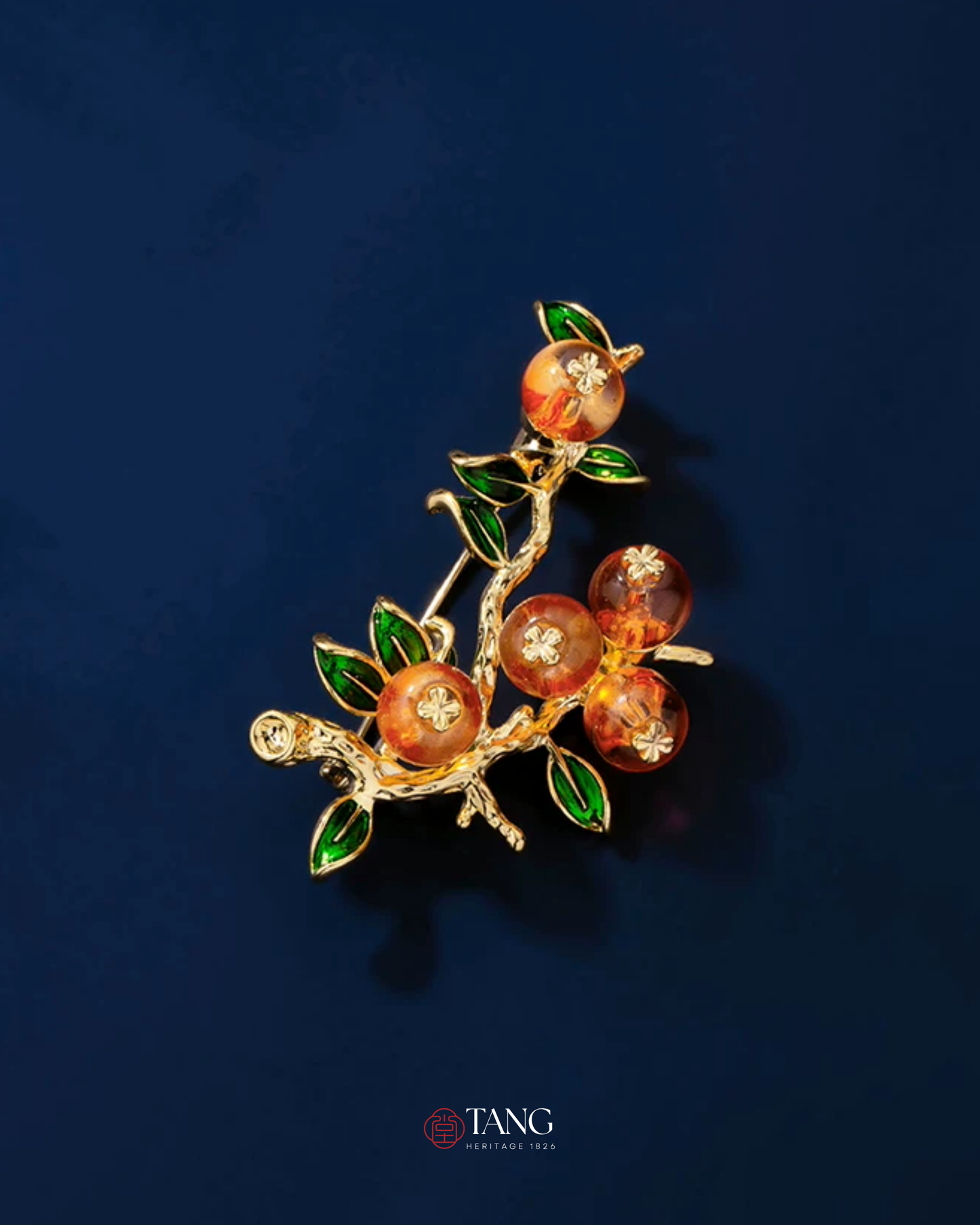 Auspicious Persimmon Brooch