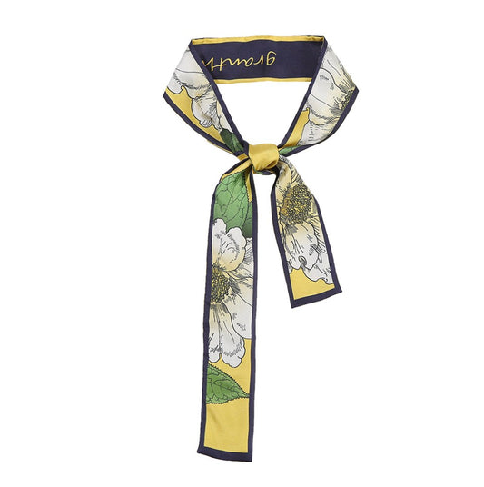 Marigold Muse 100% Mulberry Silk Twilly