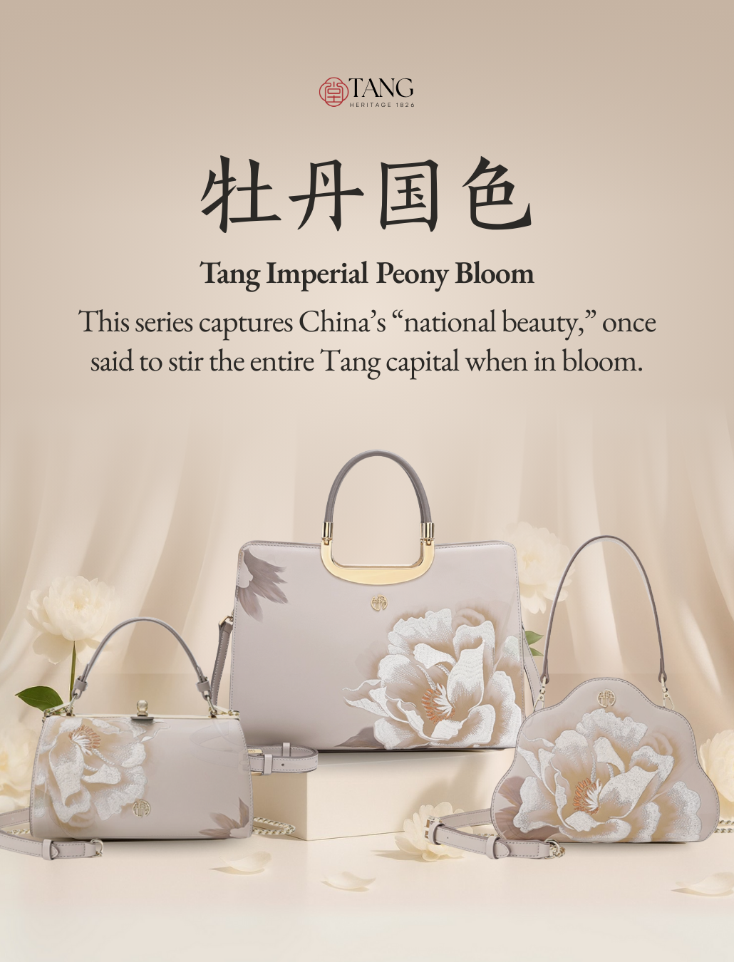 Tang Imperial 23 Embroidered Peony Bloom Clutch