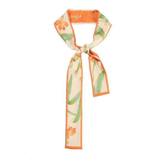 Tangerine Dream 100% Mulberry Silk Twilly