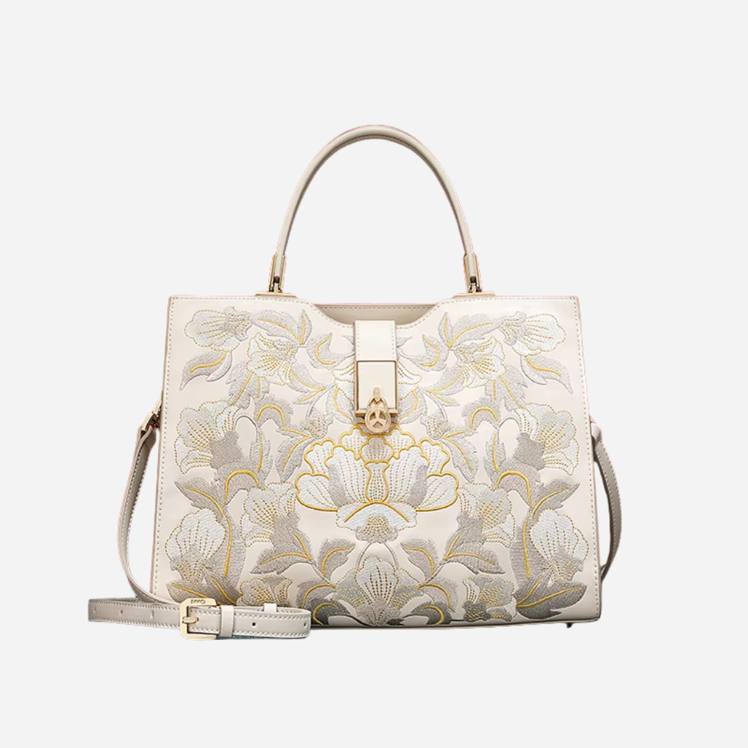 Tang Imperial 30 Embroidered Blossoms Tote