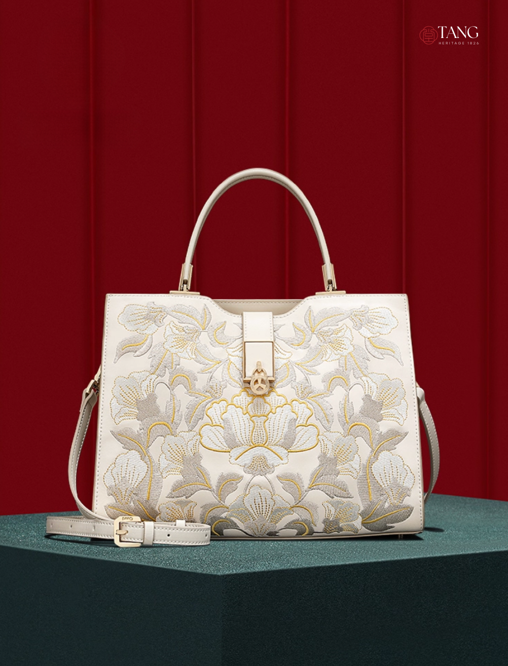 Tang Imperial 30 Embroidered Blossoms Tote