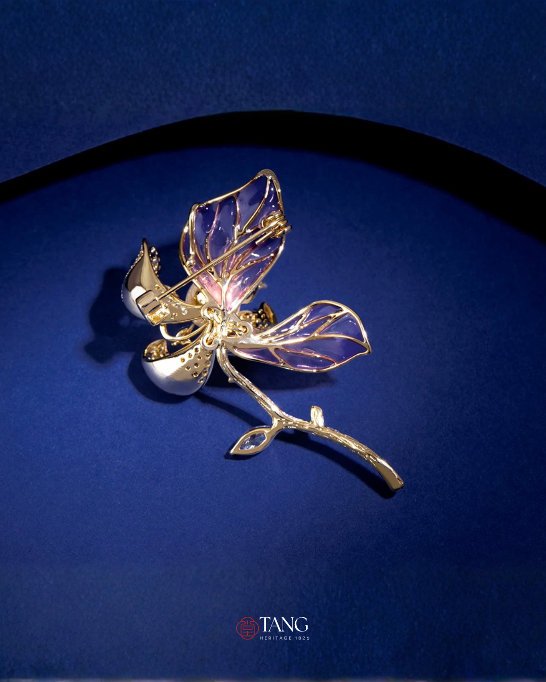 Violet Dawn Magnolia Brooch