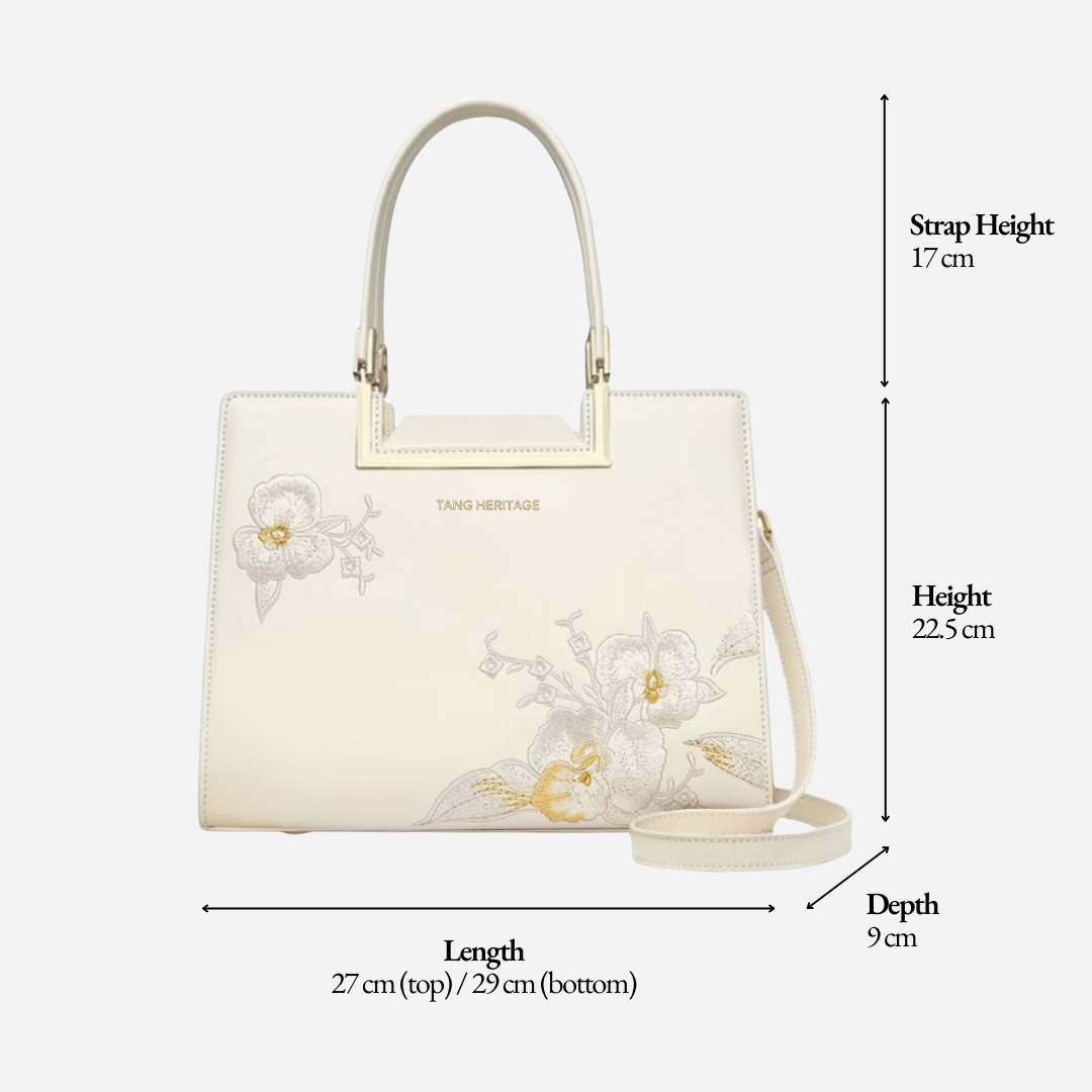 Tang Red 28 Embroidered Orchid Tote