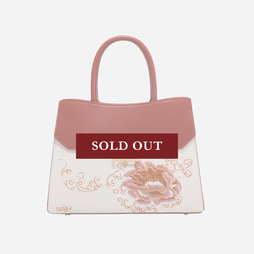 Tang Red 29 Embroidered Peony Tote