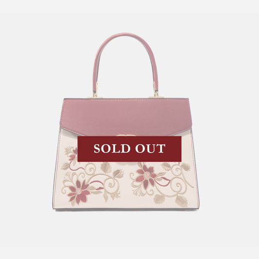 Tang Red 27 Embroidered Floral Tote