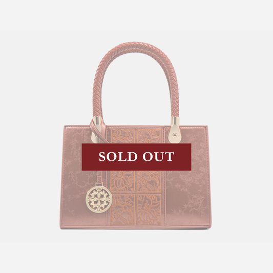 Tang Red 25 Embossed Floral Short Tote