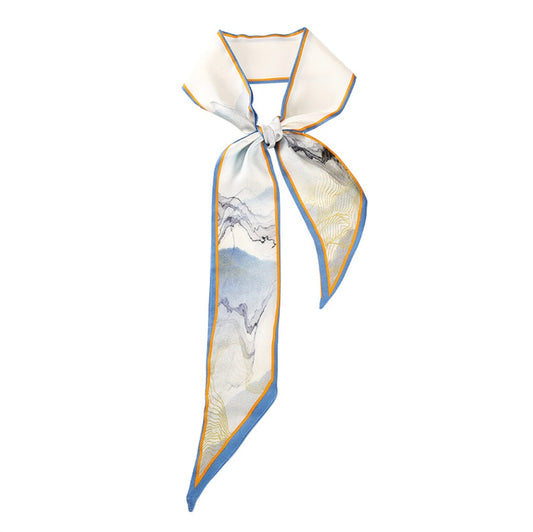 Brushstroke Elegance 100% Mulberry Silk Twilly