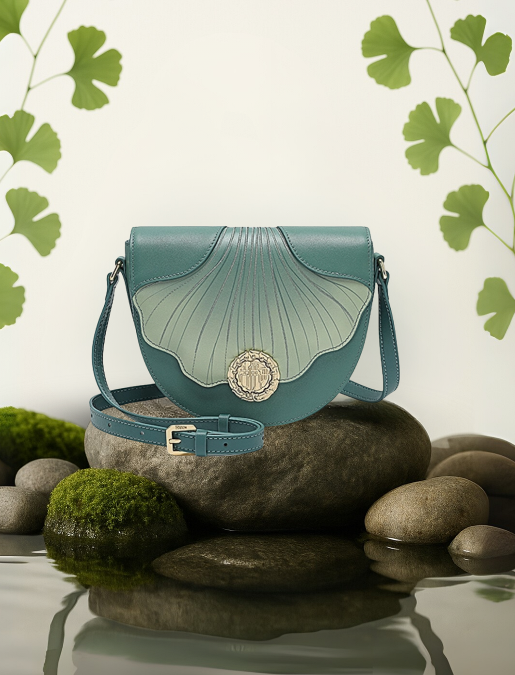 Tang Imperial 25 Embroidered Ginkgo Waltz Saddle Bag