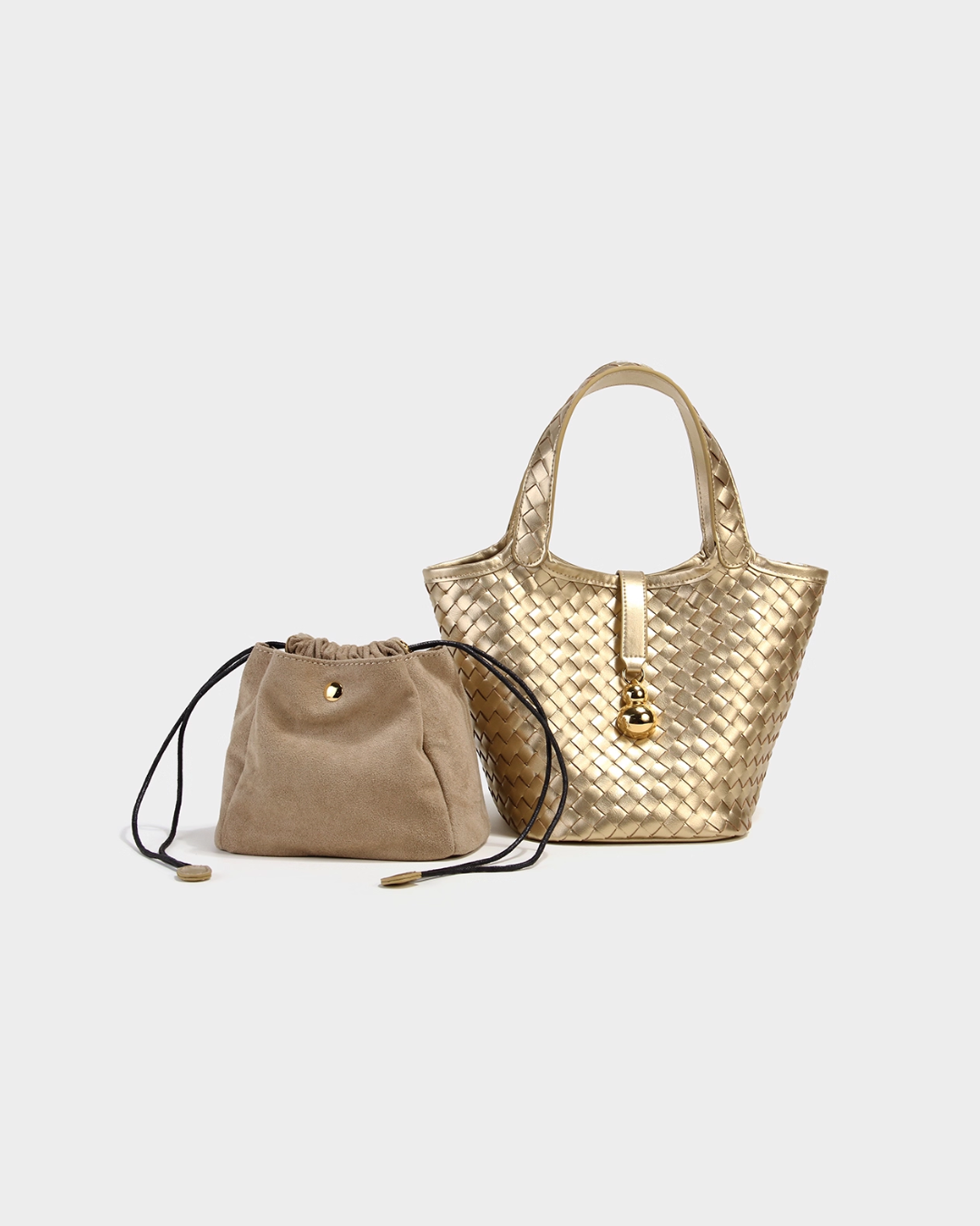 Tang Gold 25 Woven Bucket Bag