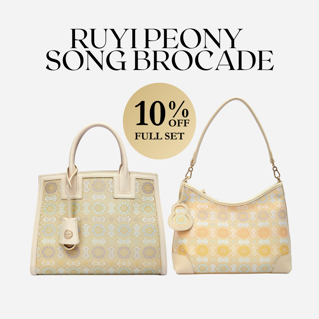 Tang Red 27 Ruyi Peony Song Brocade Tote