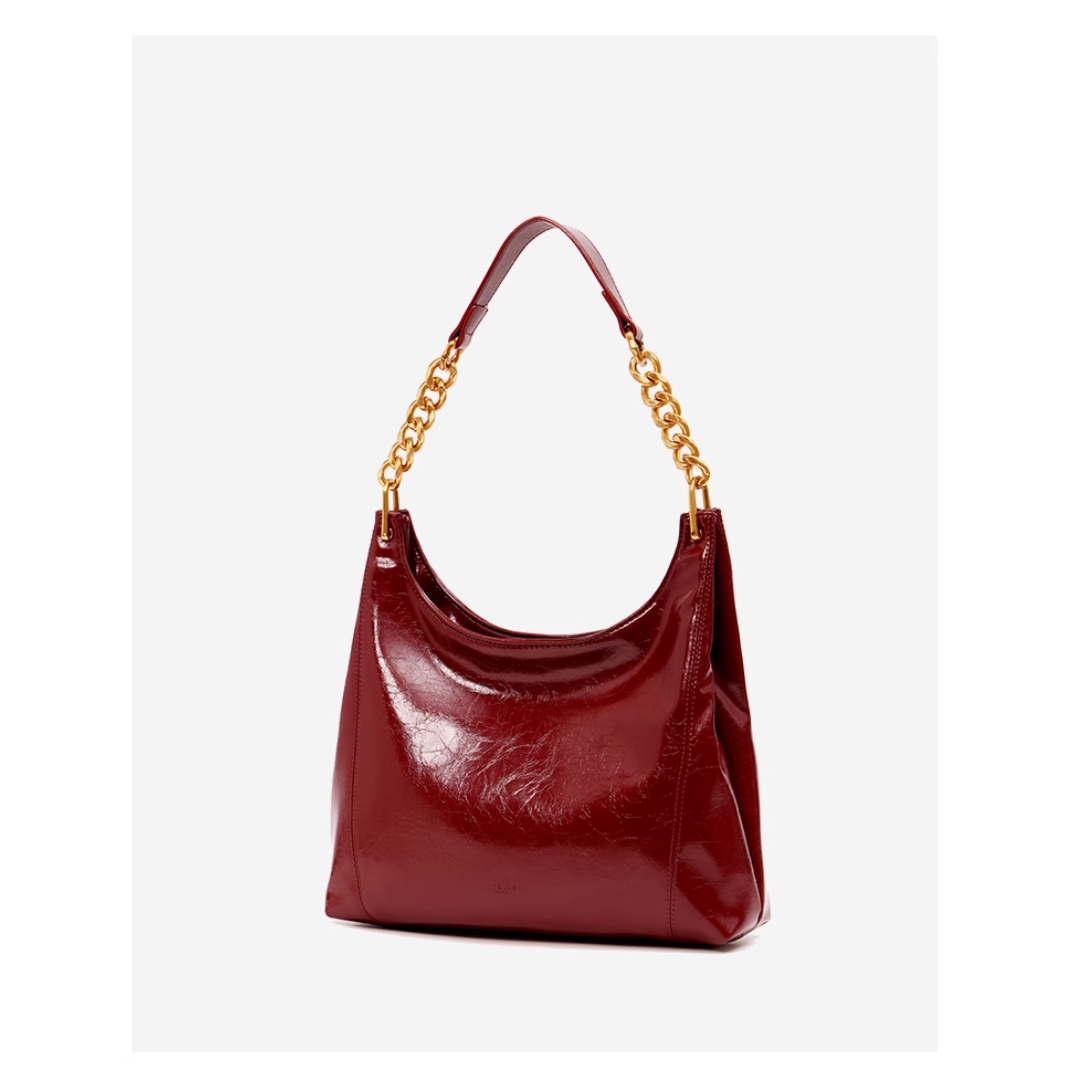 Tang Red 29 Glazed Scarlet Hobo Bag