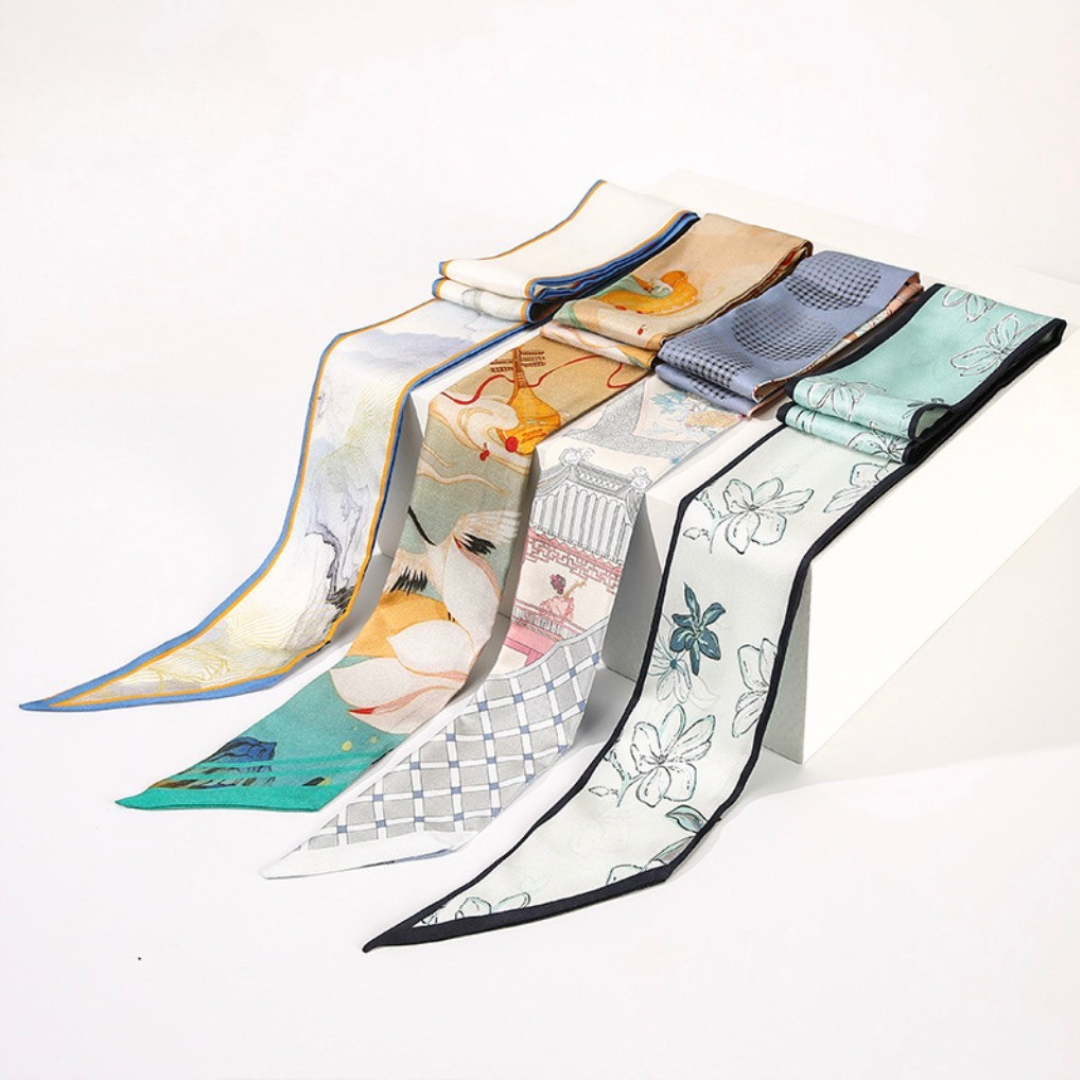 Lavender Mist 100% Mulberry Silk Twilly