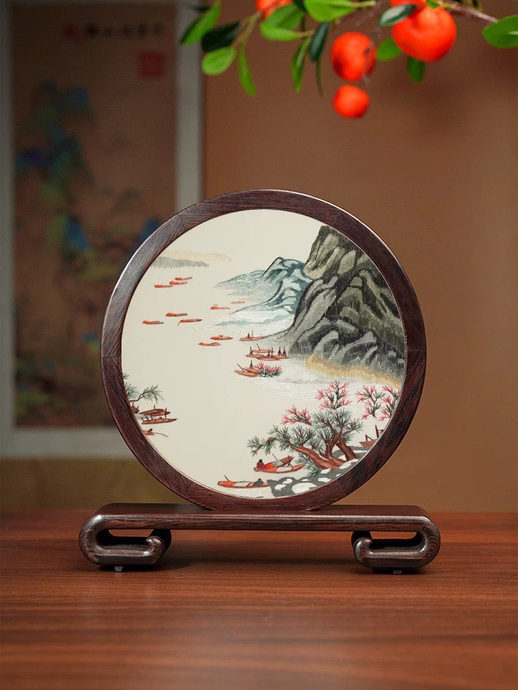 Su Embroidery Wood Ornament (One Design, Double-Sided)