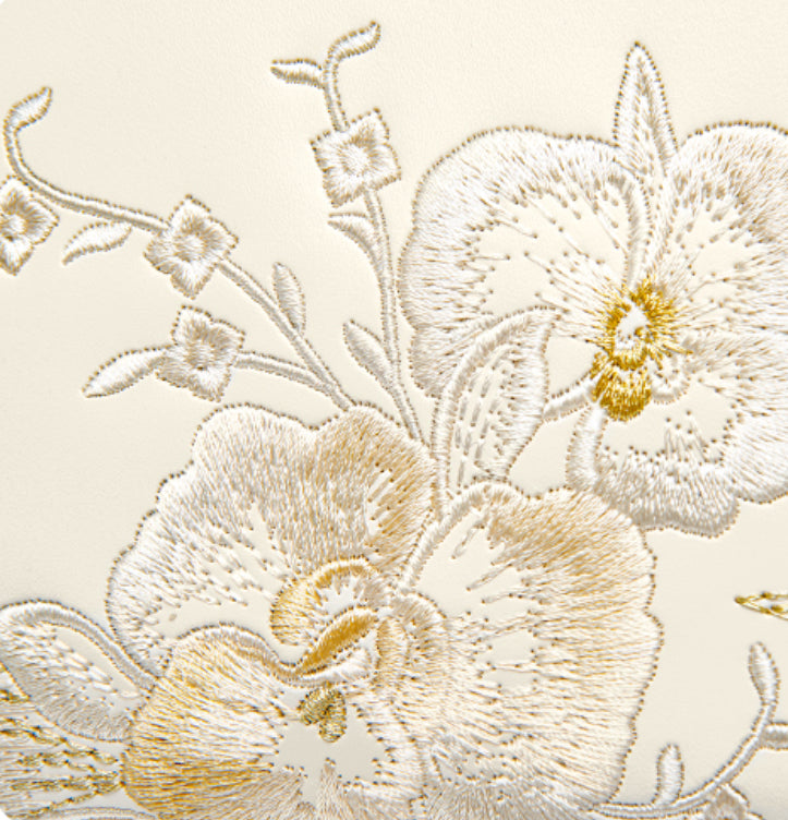 Tang Red 28 Embroidered Orchid Tote