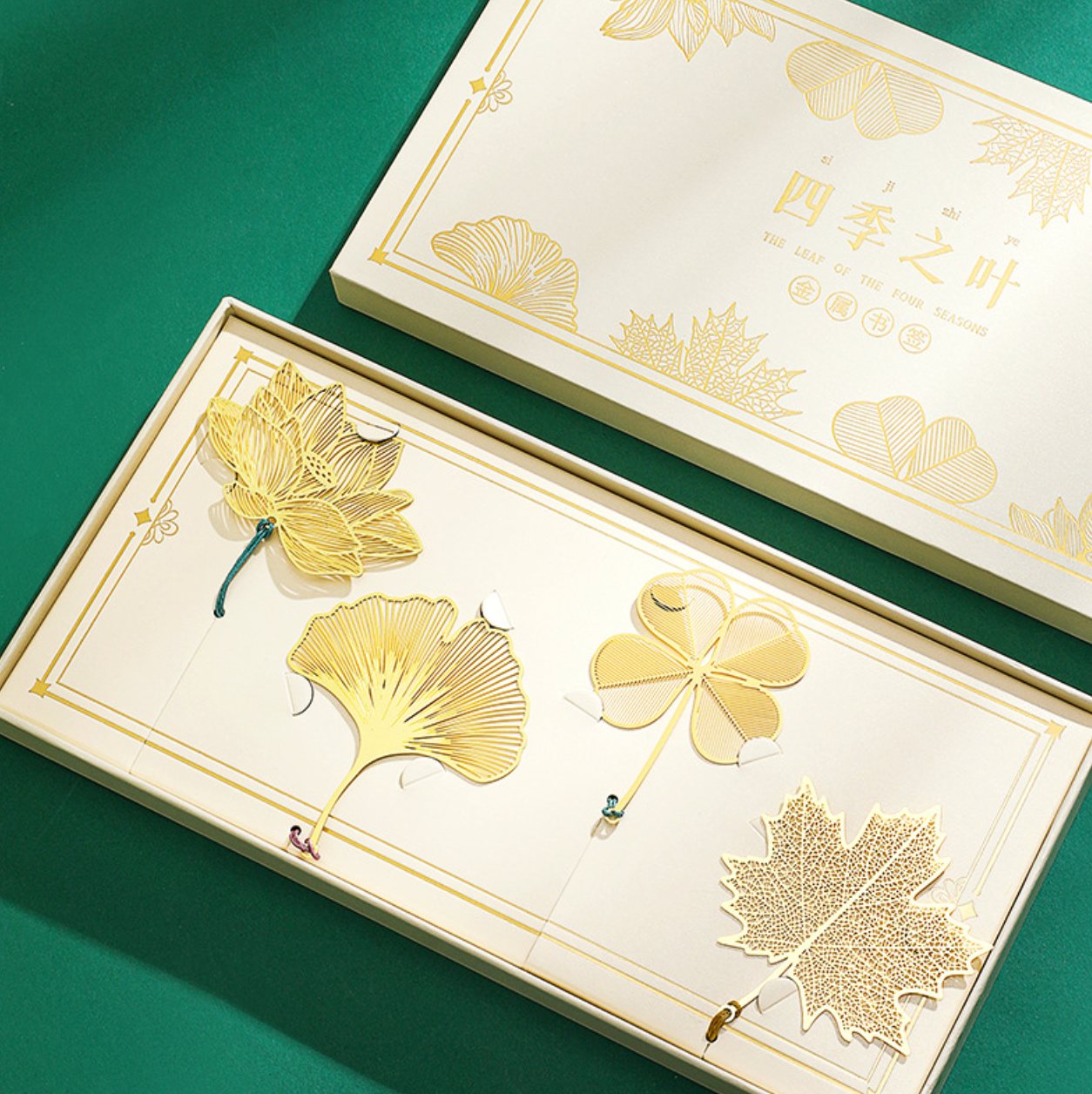 Four Seasons Bookmark Gift Set (Green Tassel)
