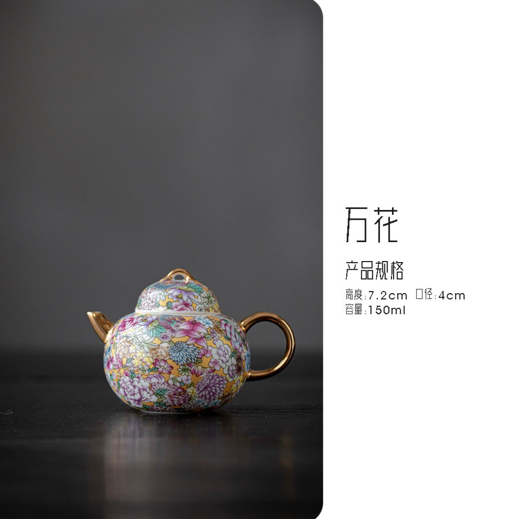 999 Sterling Silver Thousand Flowers Tea Pot