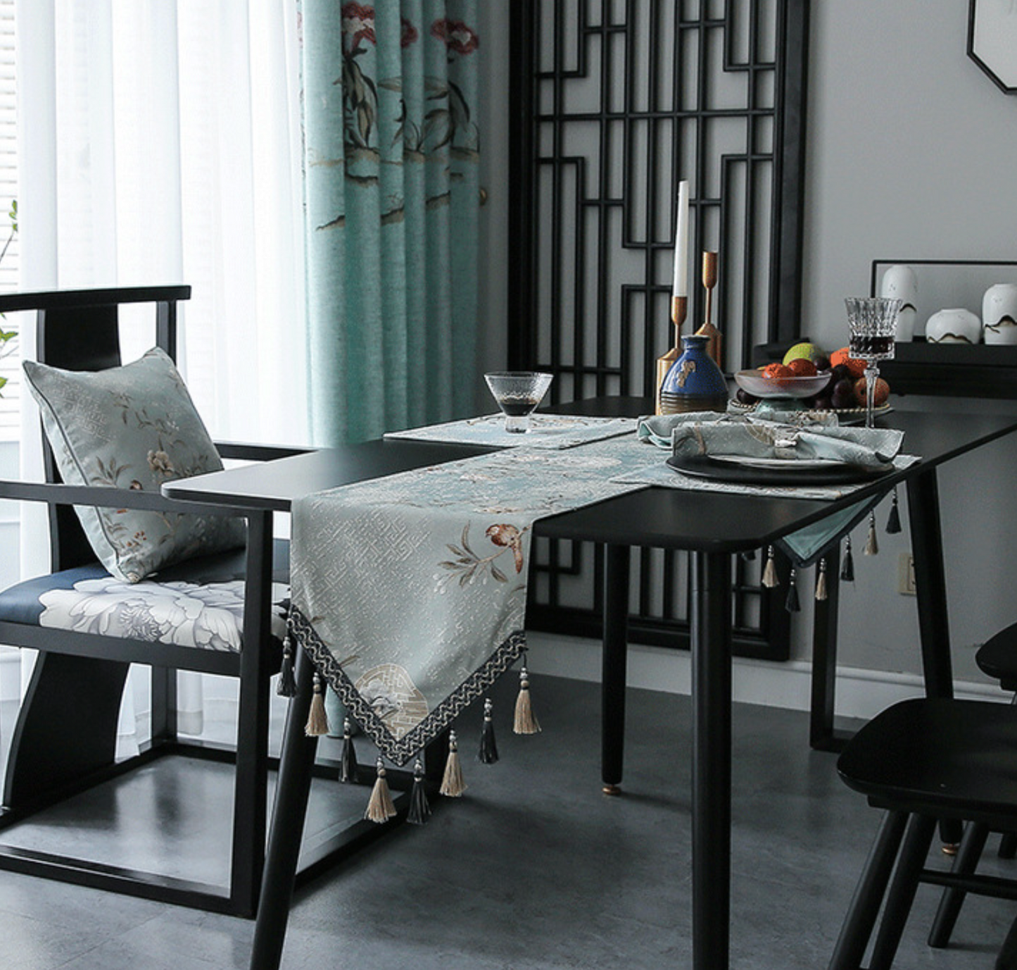 Celestial Garden Embroidery Table Runner