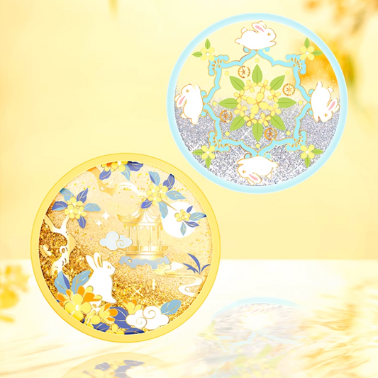 Jade Rabbit Glitter Quicksand Coasters Gift Set