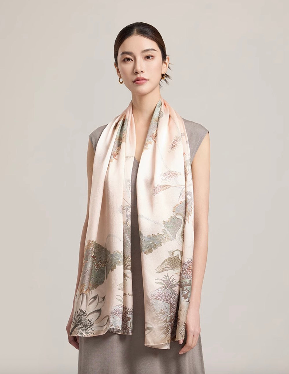 Amber Garden Mulberry Silk Scarf (170x53cm)