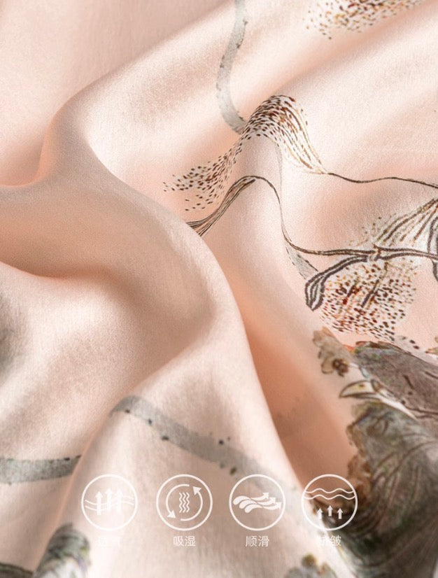 Amber Garden Mulberry Silk Scarf (170x53cm)