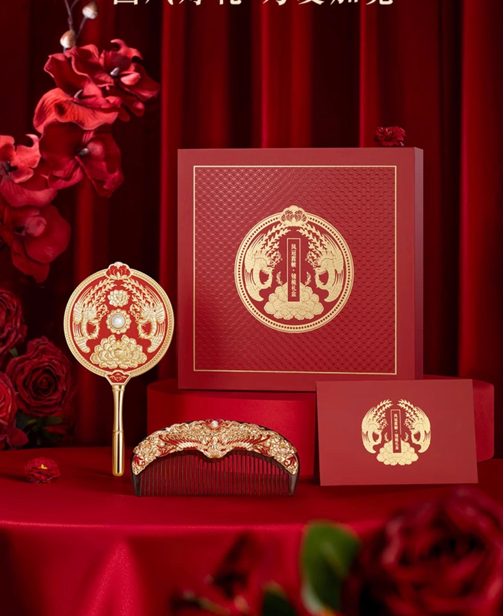 Phoenix Crown Elegance Mirror & Comb Gift Set