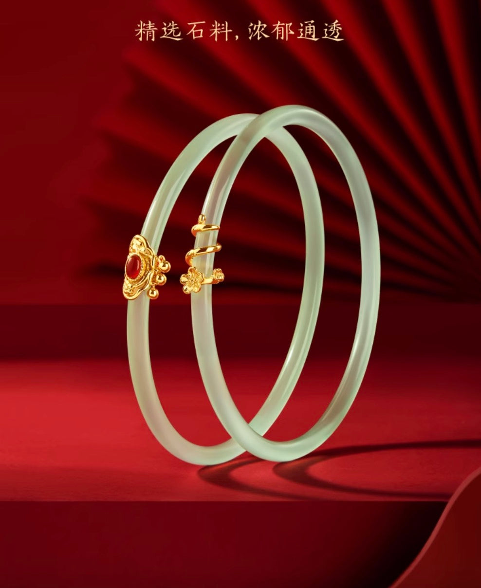 Imperial Ruyi Jade Bangle Duo Gift Set