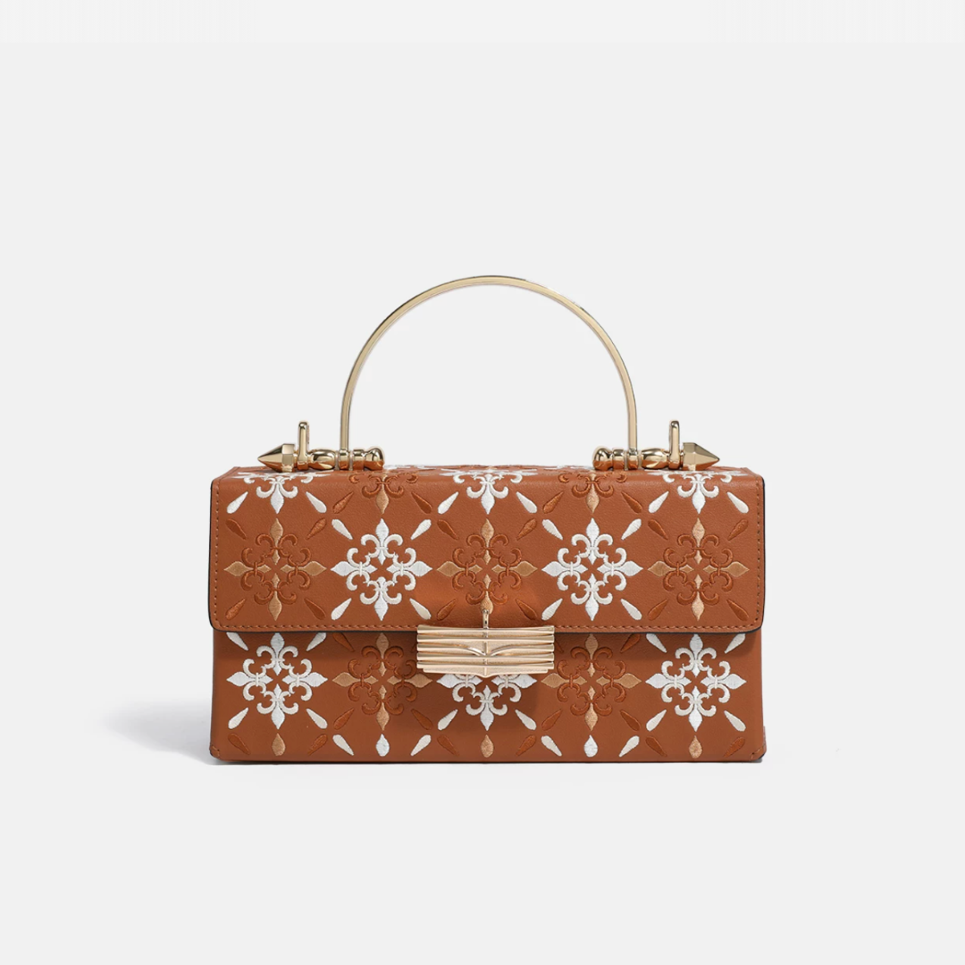 Tang Red 23 Embroidered Haitang Flower Clutch