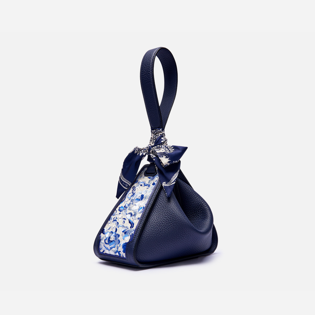 Tang Red 26 Embroidered Qinghua Porcelain Bag — Ivory Celadon