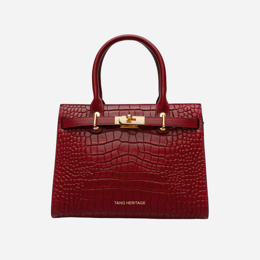 Tang Red 27 Scarlet Crocodile-Embossed Tote