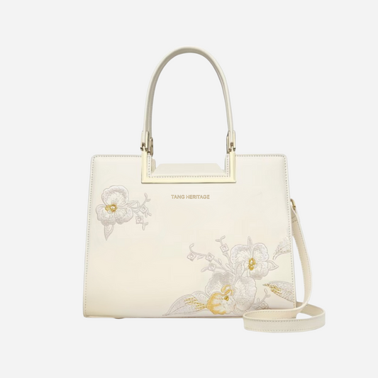 Tang Red 28 Embroidered Orchid Tote
