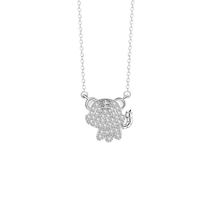 Fire Goat 2027 Zodiac Pavé Zirconia Necklace