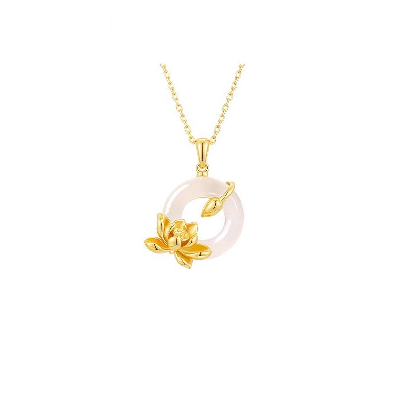 Flora Lotus Jade Necklace