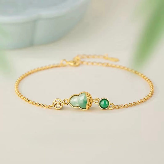 Mountain Mist African Jade Lucky Gourd Bracelet
