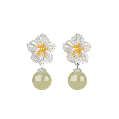 Twelve Flower Goddesses Hetian Jade Drop Earrings