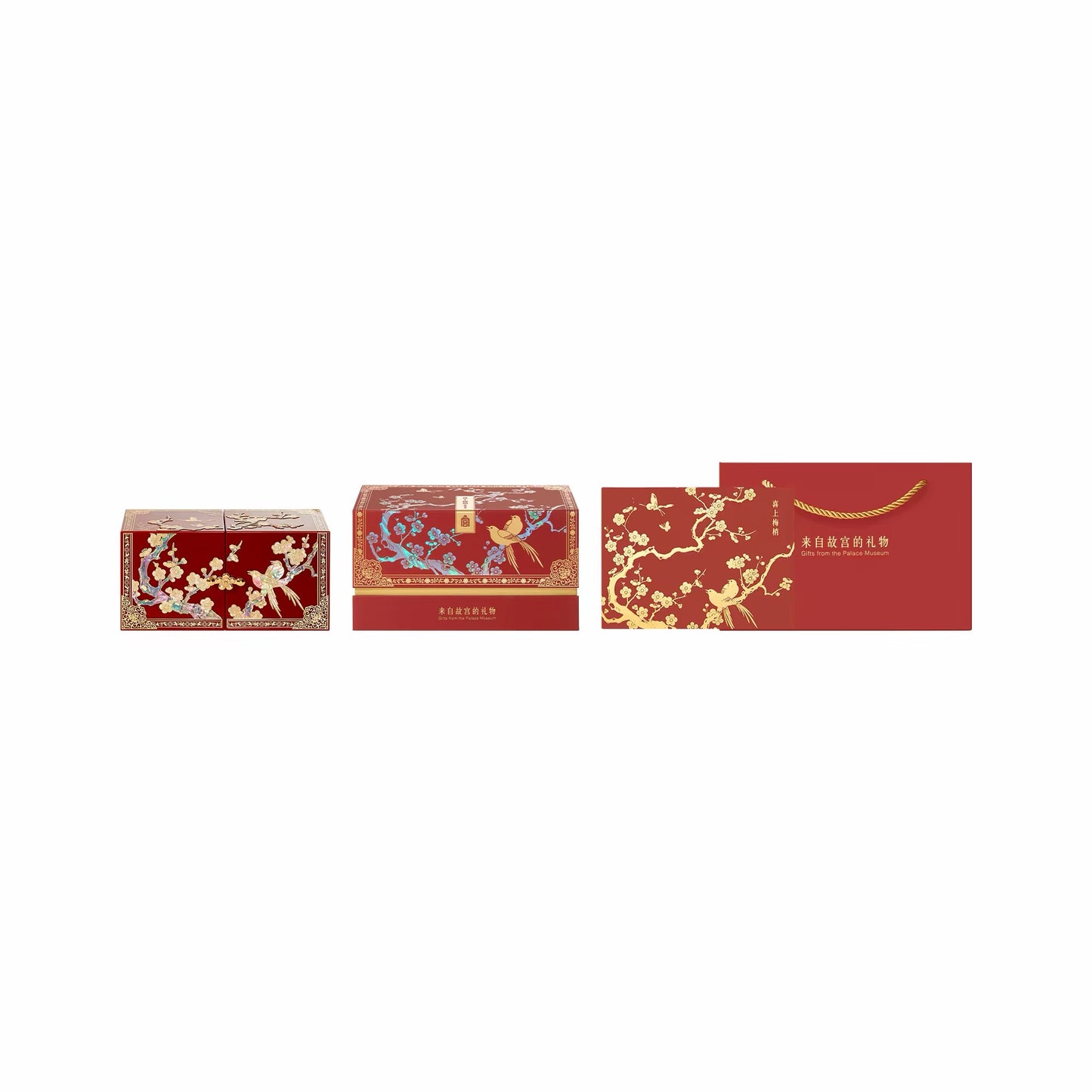 Magpie on Plum Blossom Mirror and Jewellery Box Gift Set