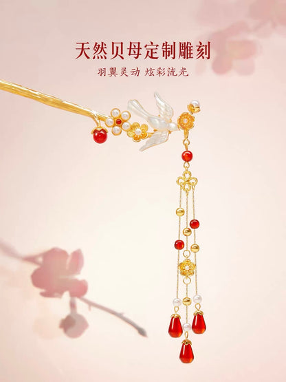 Joy on the Plum Branch Tassel Hairpin
