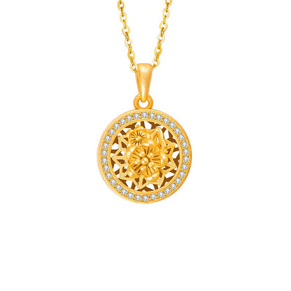 Twelve Flower Goddesses Spinning Medallion Necklace