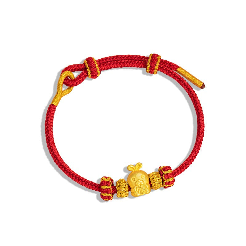 Fire Goat 2027 Zodiac Fortune Bead Red Cord Bracelet