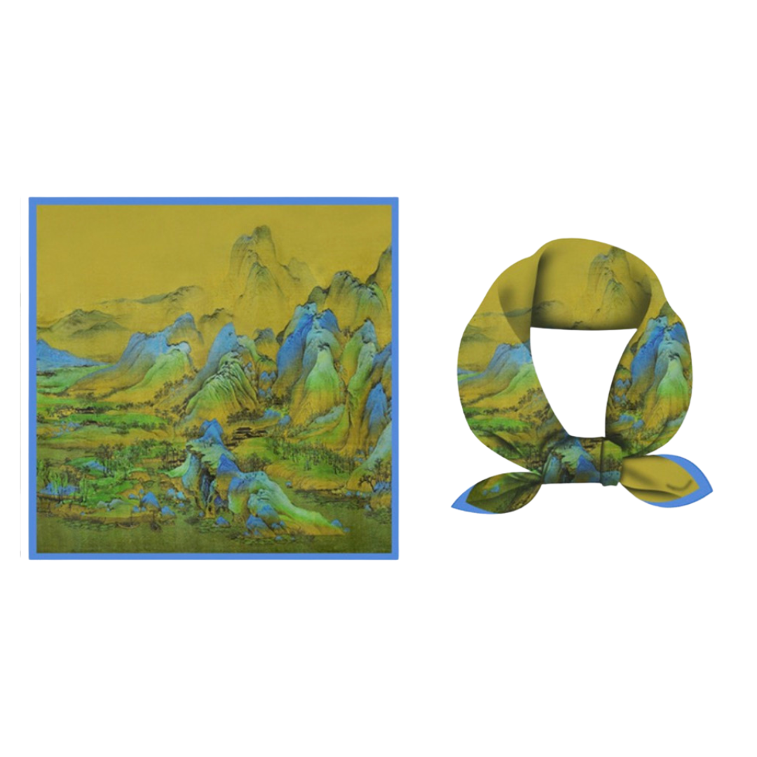 "A Thousand Li of Rivers and Mountains" Heritage Artwork Silk Scarf