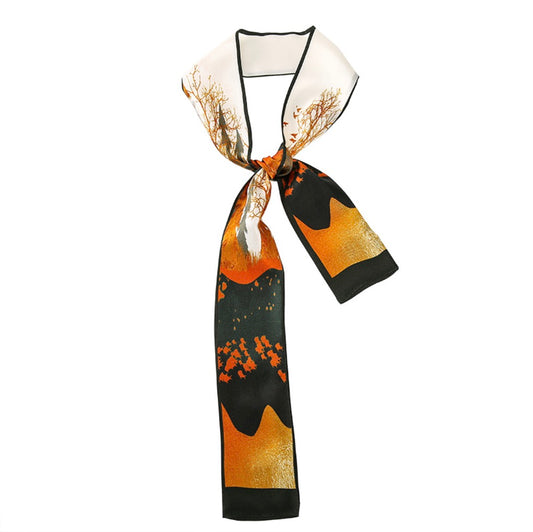 Forest Hues 100% Mulberry Silk Twilly