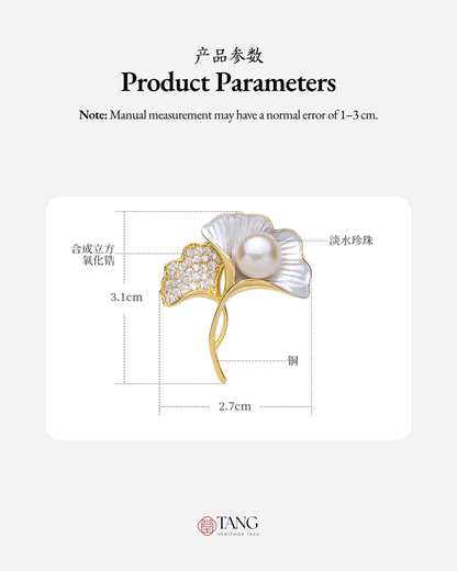 Golden Ginkgo Brooch