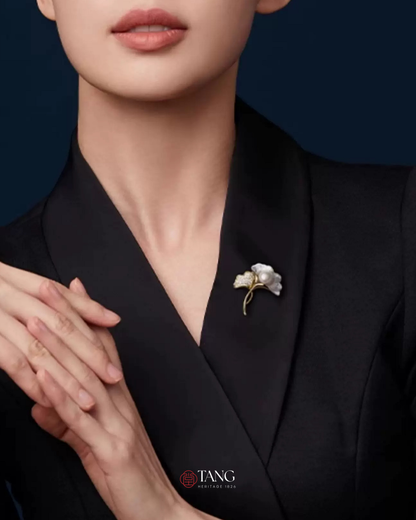 Golden Ginkgo Brooch