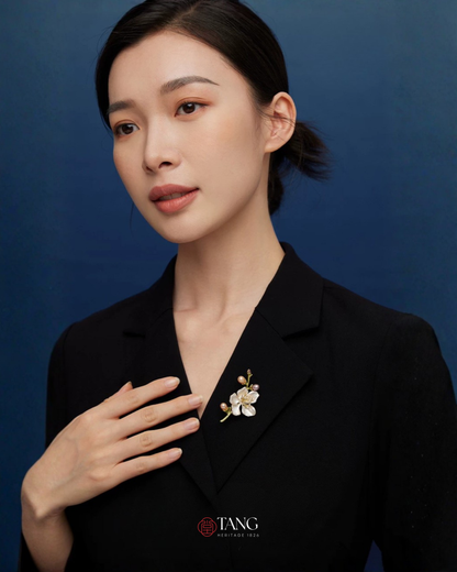 Ivory Magnolia Brooch