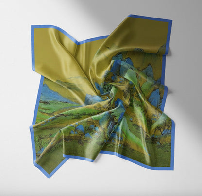 "A Thousand Li of Rivers and Mountains" Heritage Artwork Silk Scarf