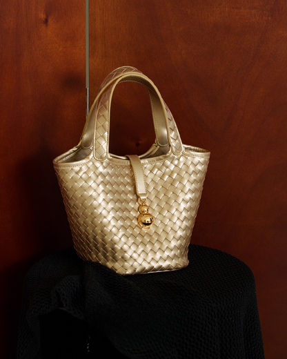 Tang Gold 25 Woven Bucket Bag