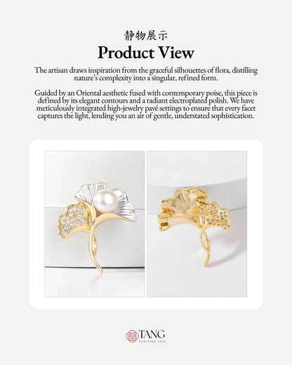 Golden Ginkgo Brooch