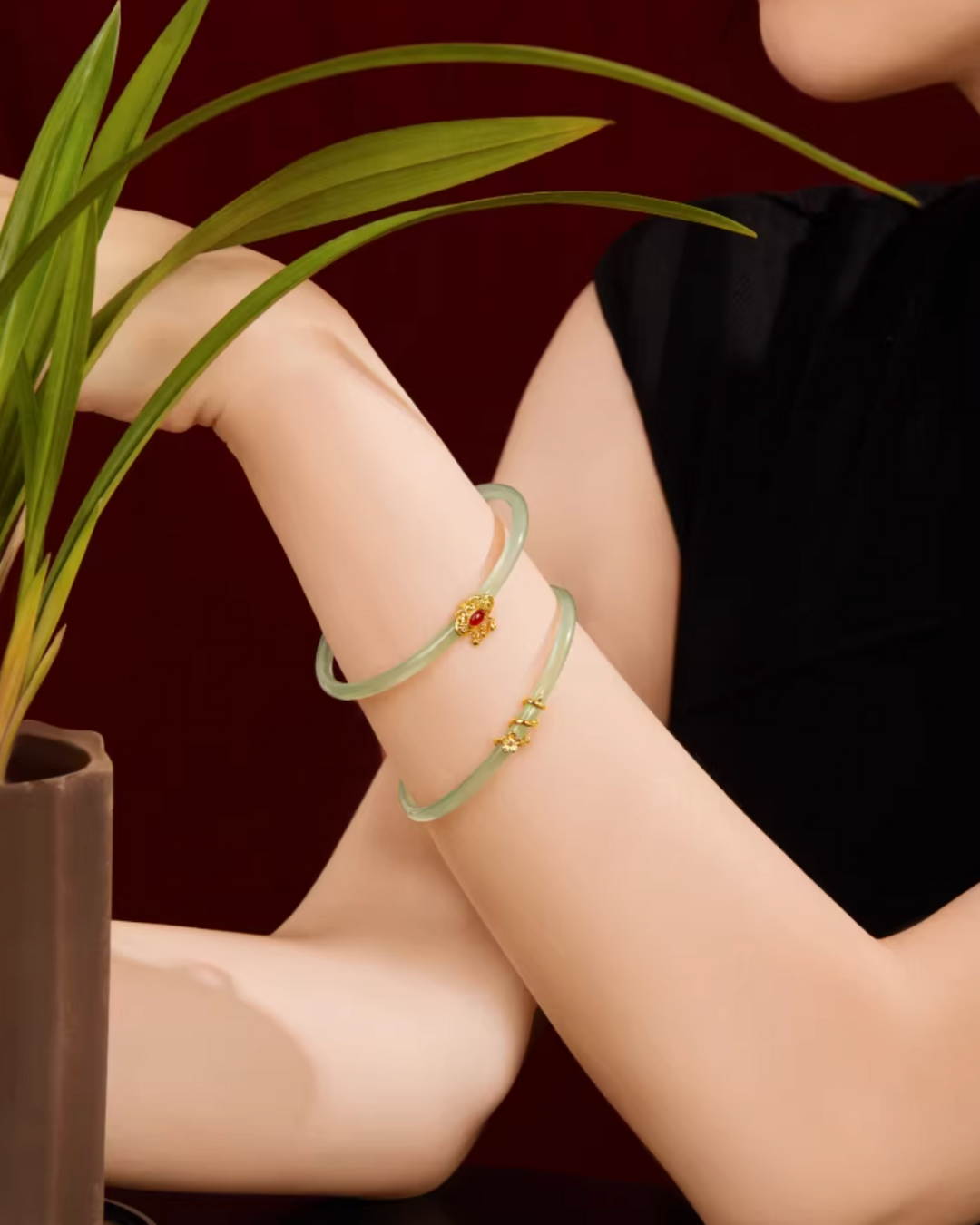 Imperial Ruyi Jade Duo Bangles