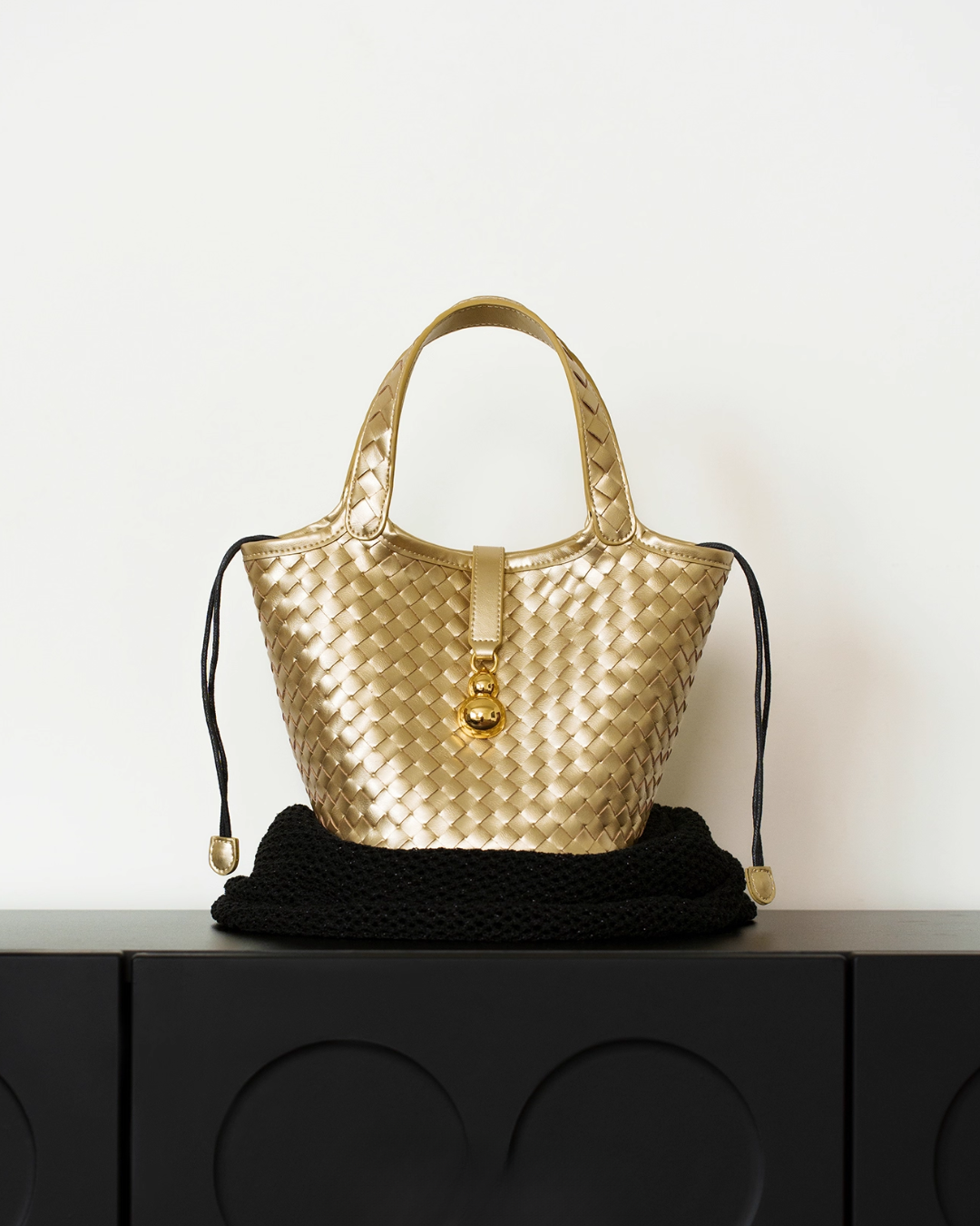 Tang Gold 25 Woven Bucket Bag